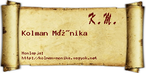 Kolman Mónika névjegykártya